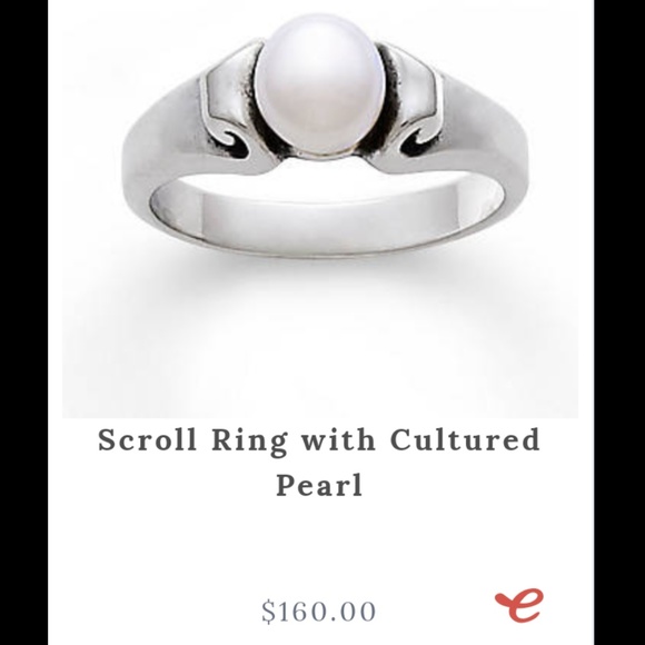 *For Sale* Scroll Ring with Cultured Pearl - Picture 4 of 5